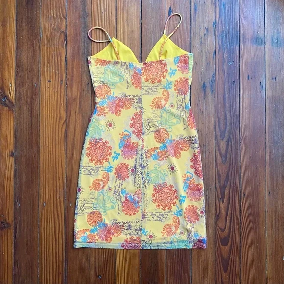 Vintage early 90s Mirrors spiritual spaghetti strap slip dress - Picture 2 of 4
